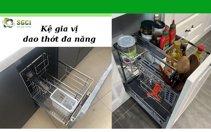 Kệ gia vị trong tủ bếp