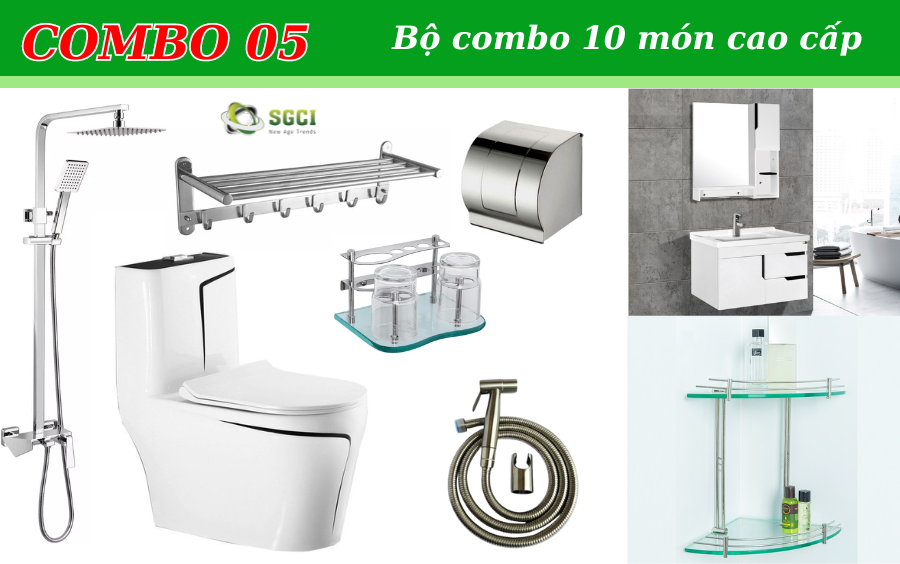 Combo thiết bị vệ sinh nhà tắm giá rẻ