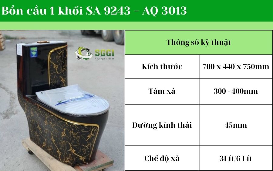 Bồn cầu 1 khối giá rẻ, bồn cầu họa tiết hoa văn giá rẻ