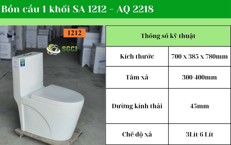 Bồn cầu cần thơ giá dưới 3 triệu