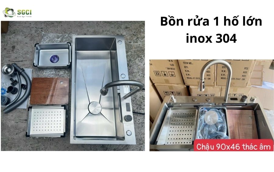 Bồn rửa chén 1 hộc inox 304